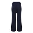 thumbnail image 4 of WILLBEST Pantalones Casuales de Verano para Mujer, con Rayas, Cintura Alta, Patchwork, Bolsillos Colgantes, Pierna Recta, Pantalones de Traje Casuales para Mujer Moderna Grande, 4 of 7