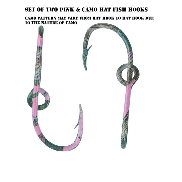 Two Eagle Claw Pink & Camo Hat Pin Fish Hook for Hat Pink & Camo