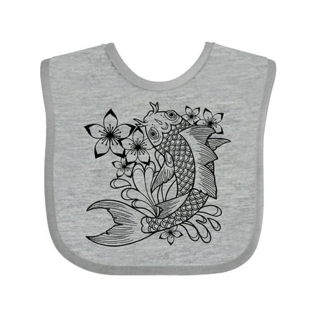 

Inktastic Koi Fish Illustration Black Gift Baby Boy or Baby Girl Bib