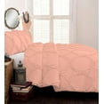 thumbnail image 2 of DNG Creations 5 Piece Ruffle Ribbon Design Comforter ( California King Size ) Ultra Soft All-Season 550 GSM 800 Threads Count,100% Egyptian Cotton - Solid Peach Colour, 2 of 5