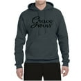thumbnail image 2 of Wild Bobby Grace Wins Script Inspirational/Christian Unisex Graphic Hoodie Sweatshirt, Charcoal, Small, 2 of 5