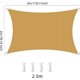 thumbnail image 2 of Vela de sombra impermeable de 2x3 m, tela de sombra rectangular con protección UV para superar, 2 of 5