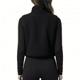 thumbnail image 3 of Cropped Fleece Vest Women Sleeveless Stand Collar Zip Up Sherpa Jacket Fall Winter Warm Coats Outerwear with Pockets, 2XL, 3 of 3