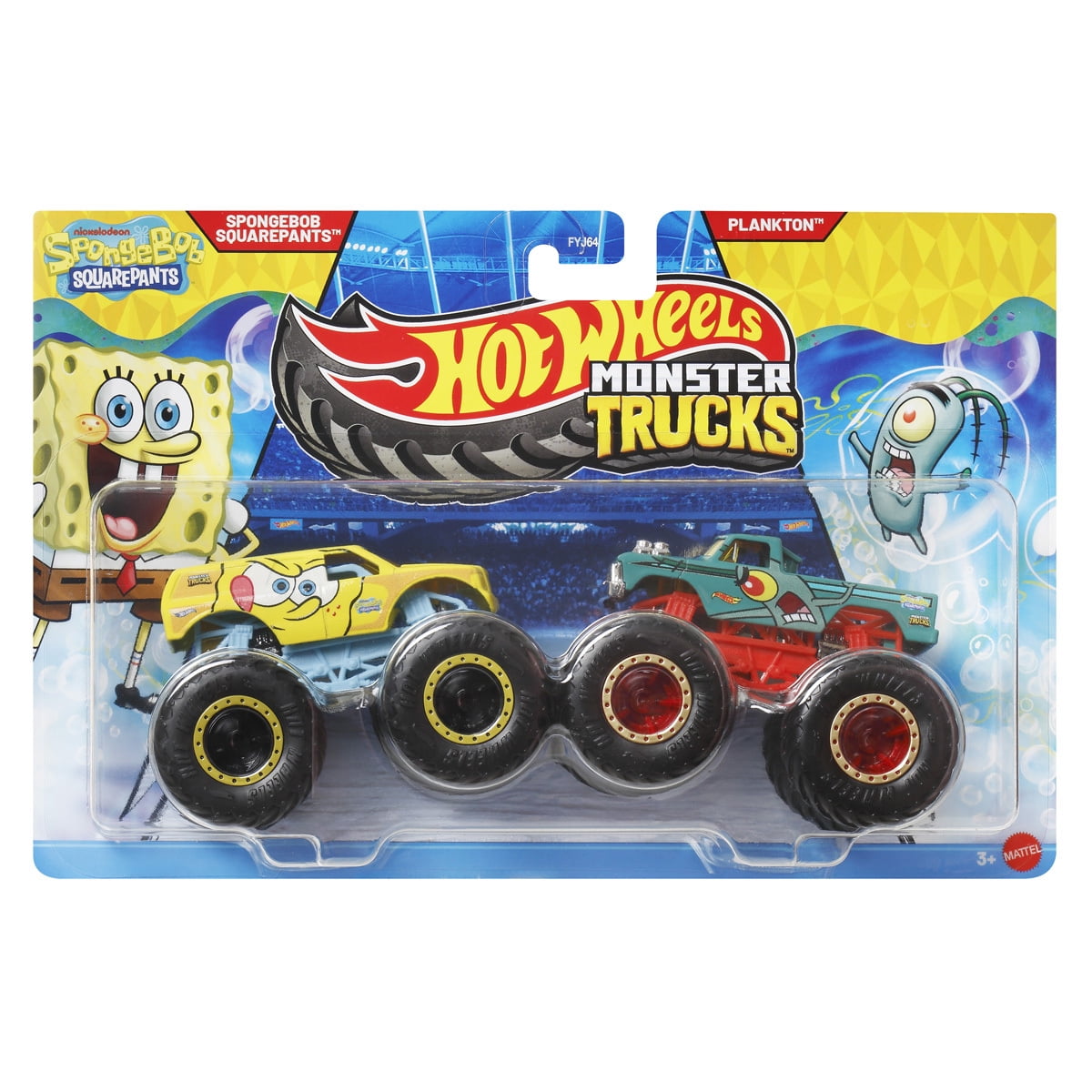 Hot Wheels Monster Trucks SpongeBob SquarePants vs Plankton Vehicle Set
