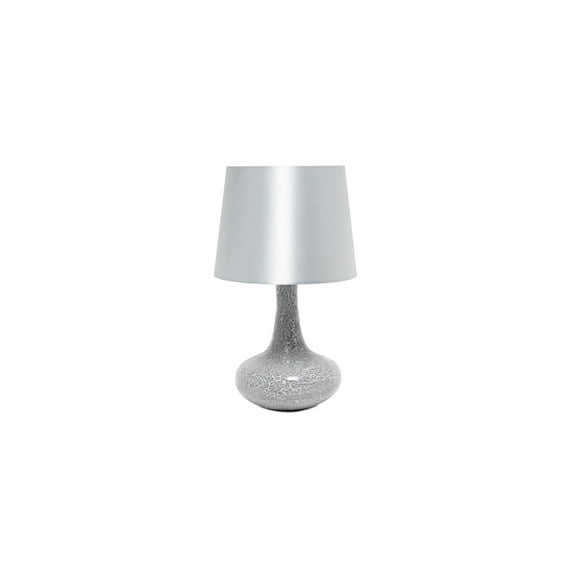 HomeStock Artisanal Attic Mosaic Tiled Glass Genie Table Lamp with Matching Fabric Shade, Unique and Chic Design for Elegant Home Decor