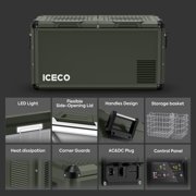 ICECO VL75 ProD Portable Freezer Fridge with AC/DC, 75L Dual Zone 12V Car Fridge Powered by SECOP, 0℉ to 50℉, Electric Cooler for Car, Camping and Home Use [Olive Green Special Edition]