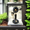 thumbnail image 2 of VintiquE - Black Brass Finish Miniature Tabletop Telephone Small Candle Stick Telephone Brass Finish Rotary dial Vintage Model Ornament Collection, 2 of 10