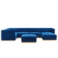 thumbnail image 2 of Modway Sanguine Channel Tufted Performance Velvet 7-Piece Left-Facing Modular Sectional Sofa in Navy, 2 of 10