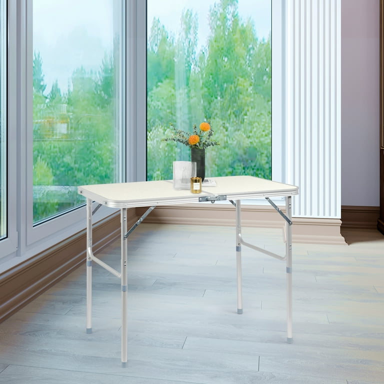 Ktaxon, 3' Outdoor Portable Aluminum Camping Table, 90x60cm, White