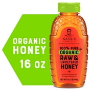 Nature Nate's Organic Honey: 100% Pure, Raw and Unfiltered Honey - 16 fl oz Gluten-Free Honey