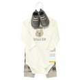 thumbnail image 2 of Hudson Baby Cotton Bodysuit, Pant and Shoe Set, Snuggle Bear Long Sleeve, 6-9 Months, 2 of 5