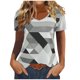 thumbnail image 1 of Blusas para Mujeres Casual, Cuello en V Impreso Manga Corta Camiseta de Verano Top Hecho de Poliéster Cómodo para el Uso Diario, Blusas de Verano de la Mujer, 1 of 6
