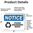 thumbnail image 2 of (2 Pack) Please Breakdown Boxes Sign, 2 of 7