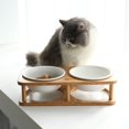 thumbnail image 3 of Cuenco de cerámica para gatos, cuenco para comida para gatos, cuenco para comida para gatos, cuenco de cerámica para perros, cuenco para perros, cuenco doble, protección para la columna cervical,, 3 of 5