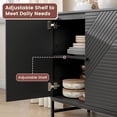 thumbnail image 4 of FANRAL 31.5" Wide Sideboard Buffet with Doors,Adjustable Shelf,Modern Minimalist Storage Console for Living Room Kitchen Dining Room,Black Storage Cabinet, 4 of 7