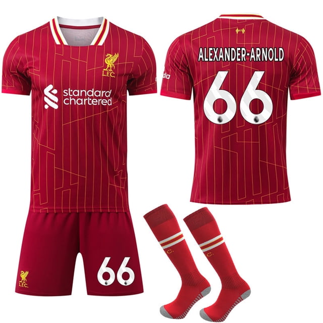 Liverpool Hemmafotbollströja Barn & Vuxen 2024-2025 Med Strumpor Nr. 66 Alexander-Arnold No.66 Alexander-Arnold