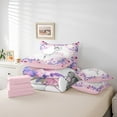 thumbnail image 4 of Erosebridal Floral Ballet Bedding Sets Twin Size,Dance Theme Comforter Sets with Sheets,Pink Purple Bed in a Bag Twin size,Microfiber Dreamy Bedroom Decorative,Reversible,7pcs, 4 of 6