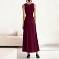 thumbnail image 3 of Bbyeadc Wrap Dress for Women 2026 Tie Waist Sleeveless V Neck Sundresses Wrinkle-Resistant Midi Dresses Classic Date Night Outfits,Red (S), 3 of 3