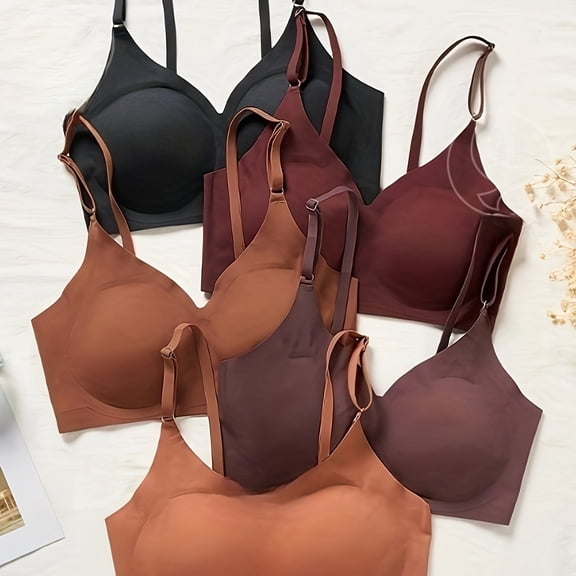 5pcs/Set Seamless Sticky Bra Women's Underwear