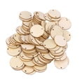 thumbnail image 2 of 100pcs Wooden Slices Round 2-hole Straight Unfinished Natural Wooden Circles Diy Pendant Accessories, 2 of 4