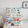 thumbnail image 5 of Homewish Blue Pet Cat Plaid Twin Comforter Sets,Lovely Floral Bedding Set,Polkadot Reversible,2pcs,1 Comforter and 1 Pillowcase, 5 of 7