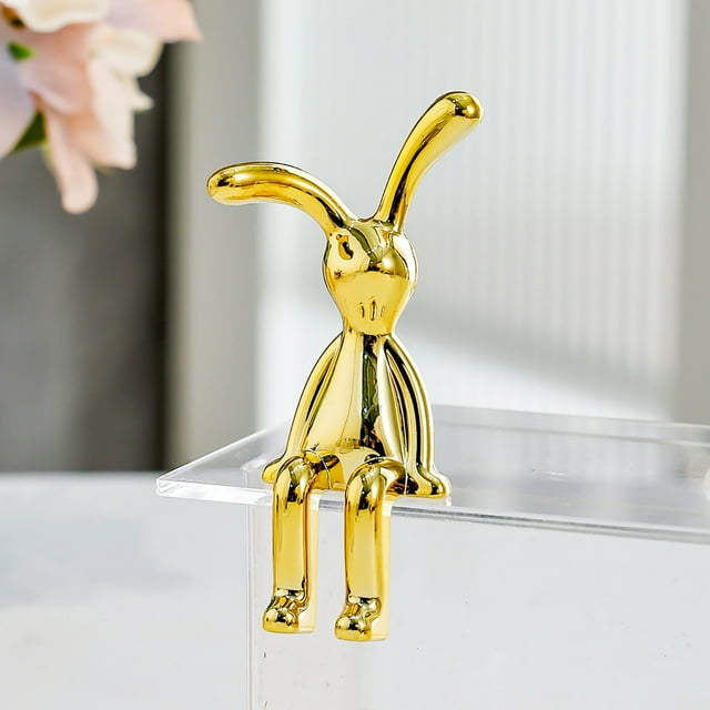 Originality Rabbits Crafts With Embellishment Electroplating Household Paper Box Jewelry Storage Box Ornaments