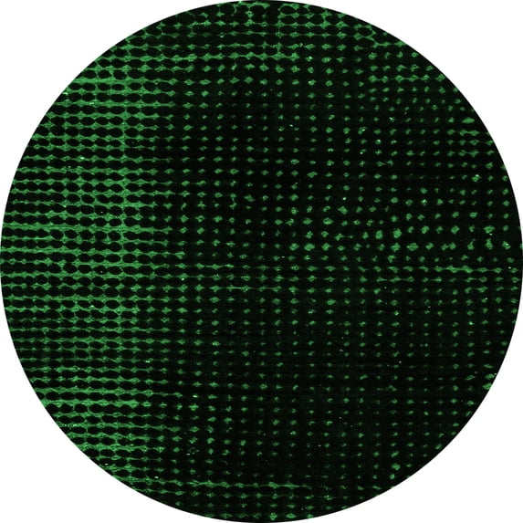 Ahgly Company Indoor Round Abstract Green Modern Area Rugs, 4' Round
