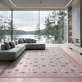 thumbnail image 2 of ODIKA Pink Coquette Round Ribbon Motif Boho Scattered Border Seamless Non-Slip Chair-Friendly for Dining Room, Large Office, Lounge, 2 of 7