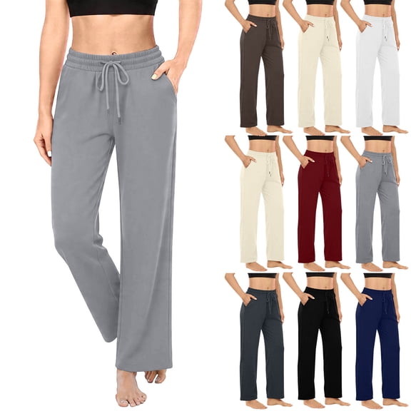 Women's Stretchy Yoga Pants for Women, Mid Elastic Waist Multi-Pockets for Daily Fit, Solid Color Soft Athletic Lounge Pants for Yoga Running Fitness Casual Wear, Womens | VerBelle,Beige L