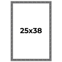 25x38 Frame Silver Black Rustic Sonoma Solid Wood Picture Frame | 1.5 Inch Moulding Width |
