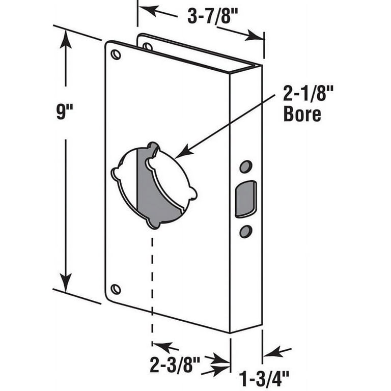 2-3/8 in. x 1-3/4 in. Solid Brass Door Reinforcer 2-3/8 in. x 1-3/4 in. Solid Brass Door Reinforcer