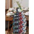 thumbnail image 2 of 4 of July Burlap Cotton Table Runner 13x60 Inches Long, Independence Day Flowers Retro Pastoral Painting Farmhouse Table Runners, Outdoor Dining Tablecloths Decor for Baby Shower/Party/Wedding, 2 of 6