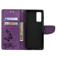 thumbnail image 2 of Samsung Galaxy S20 FE 5G Case with Hand Strap, Dteck Embossed Butterfly PU Leather Magnetic Flip Folio Wallet Case Built-in Card Holder Kick Stand Cover For Samsung Galaxy S20 FE 6.5 inch, Purple, 2 of 6