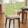 thumbnail image 4 of Green Plaid Chair Back Covers Set of 1, Retro Country Moroccan National Geometrical Plaid Stretch Dining Chair Back Slipcovers Removable Seat Cover for Kitchen Restaurant Hotel Cafe, 4 of 9