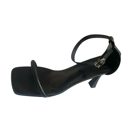 

TUOBARR Heel Sandals for Women Sandals For Women Dressy Summer Womens Open Toe High Heels Beach Sandals Slippers Black