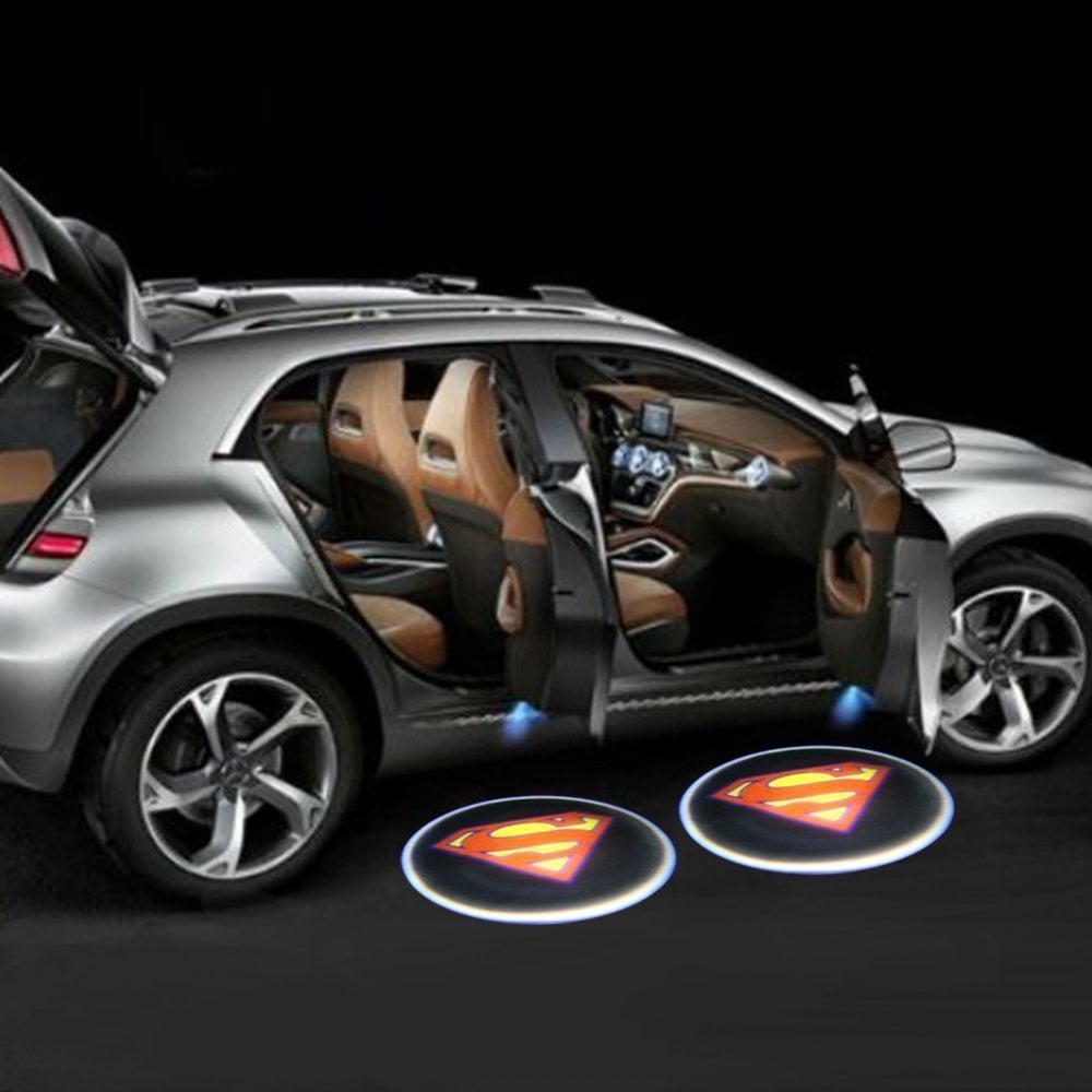 LED Car Door Super Projector Courtesy Light Battery Powered Set of