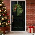 thumbnail image 7 of Horse Head Wreath Farmhouse Front Door Handmade Seasonal Greenery with Red Bow for Outdoor Spaces and Barn, 7 of 7