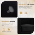 thumbnail image 3 of Lovableguy Velvet Accent Chair,Mid-Century Modern Armchair with Metal Legs and Pillow,Single Sofa Side Chair for Living Room Reading Room,Black, 3 of 8