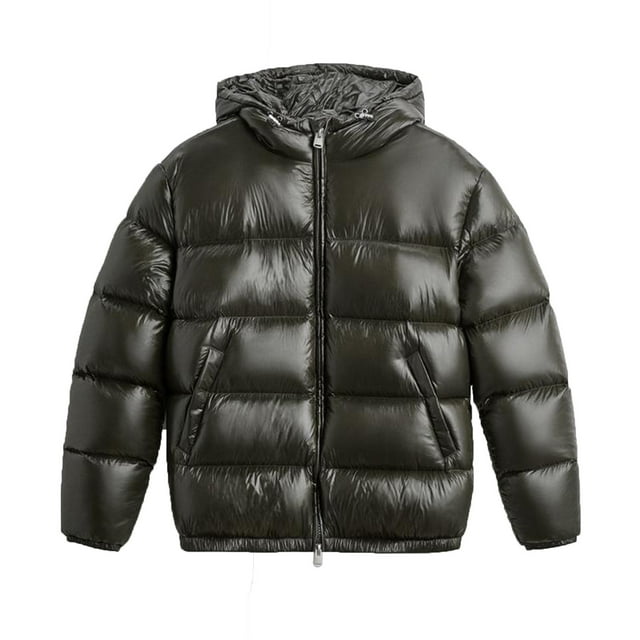 Women's Down Jacket,Shiny Hooded Reflective Puffer Coat for Winter Warmth,Down Jacket Men