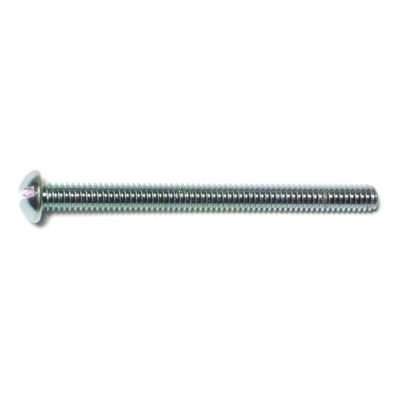 #8-32 x 2" Zinc Plated Steel Coarse Thread Slotted Round Head Machine Screws MSCRS-271