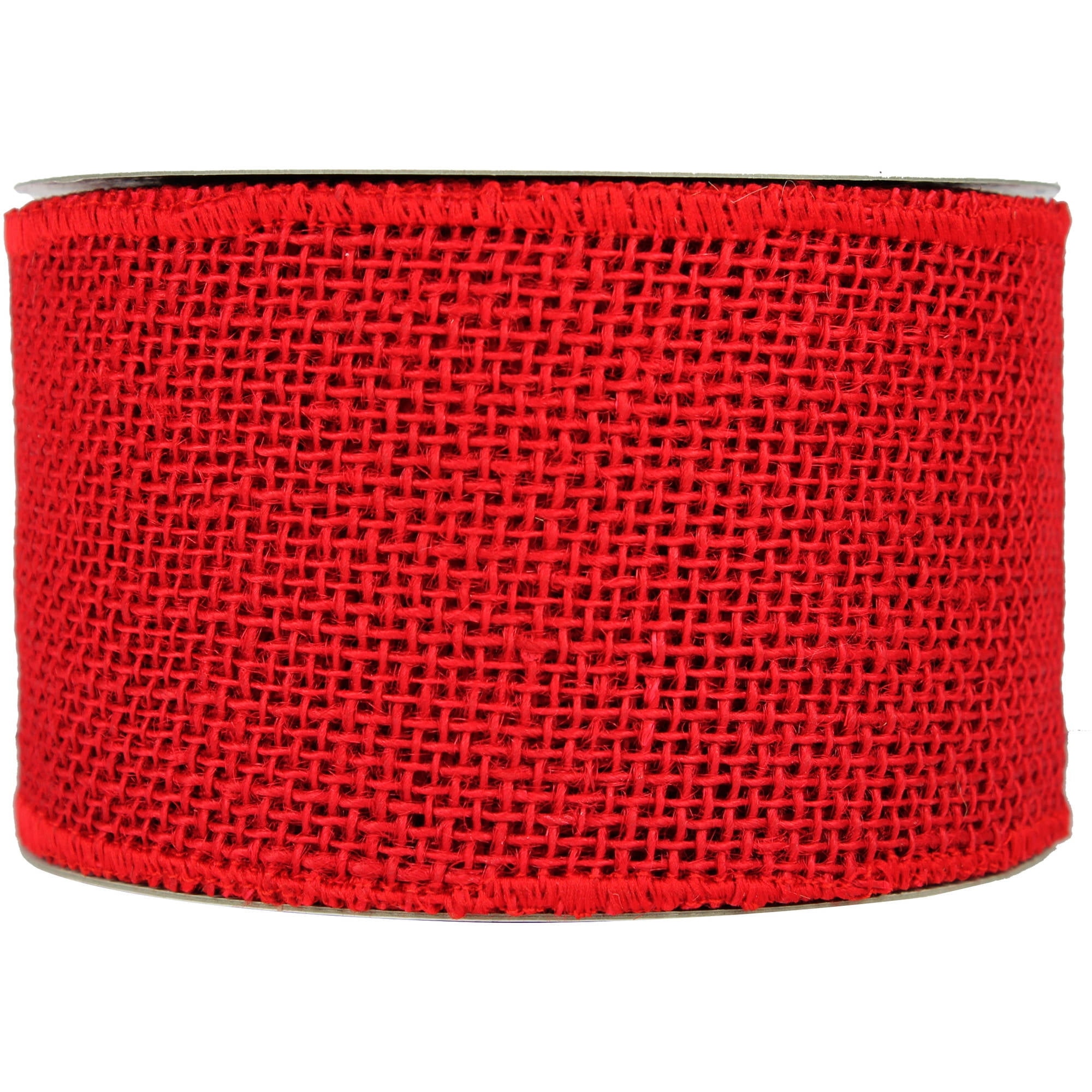 Holiday Time Christmas Decor Red Burlap 3.5" x 35’ Ribbon - Walmart.com