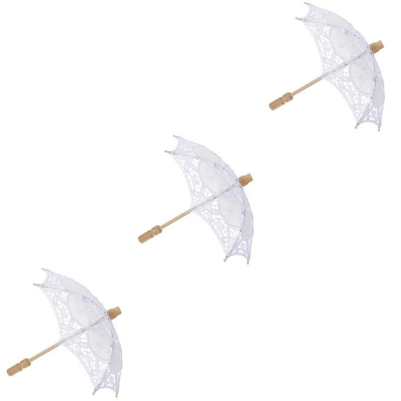 MLINS  3 Pieces Mini Umbrella Decor Lace Bride Parasol Miss