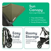 Colugo Compact Stroller - One Hand Fold Lightweight Stroller, Travel Stroller with Rain Cover, Backpack and Cup Holder, Olive
