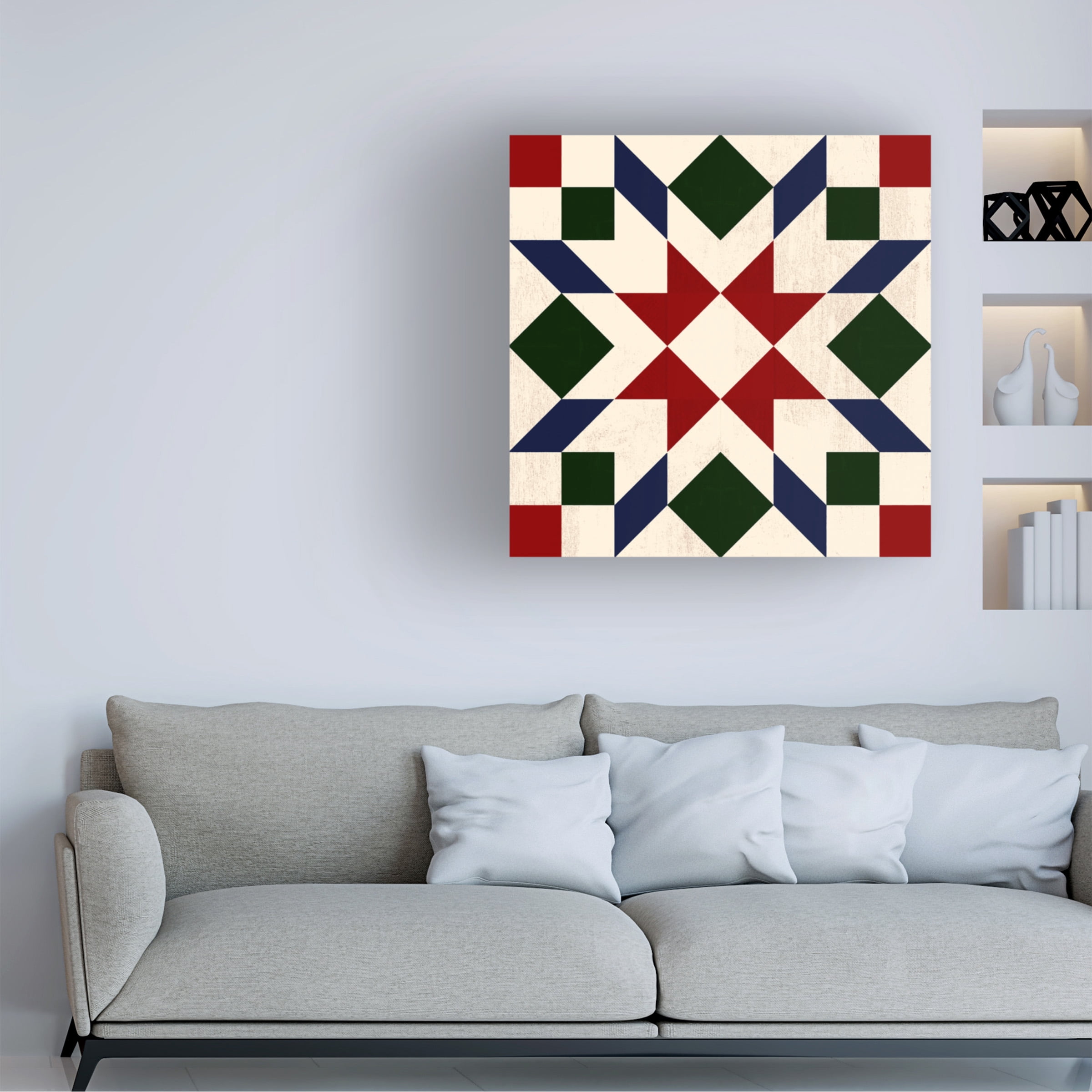 Victoria Barnes 'Christmas Barn Quilt II' Canvas Art