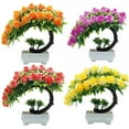thumbnail image 3 of 1Pc Artificial Flowers, Artificial Plants Artificial Flowers Bonsai,Artificial Hydrangea Flowers in Ceramic Vase Mini Potted Plant for Wedding Home Party Office Table Decor, 3 of 8