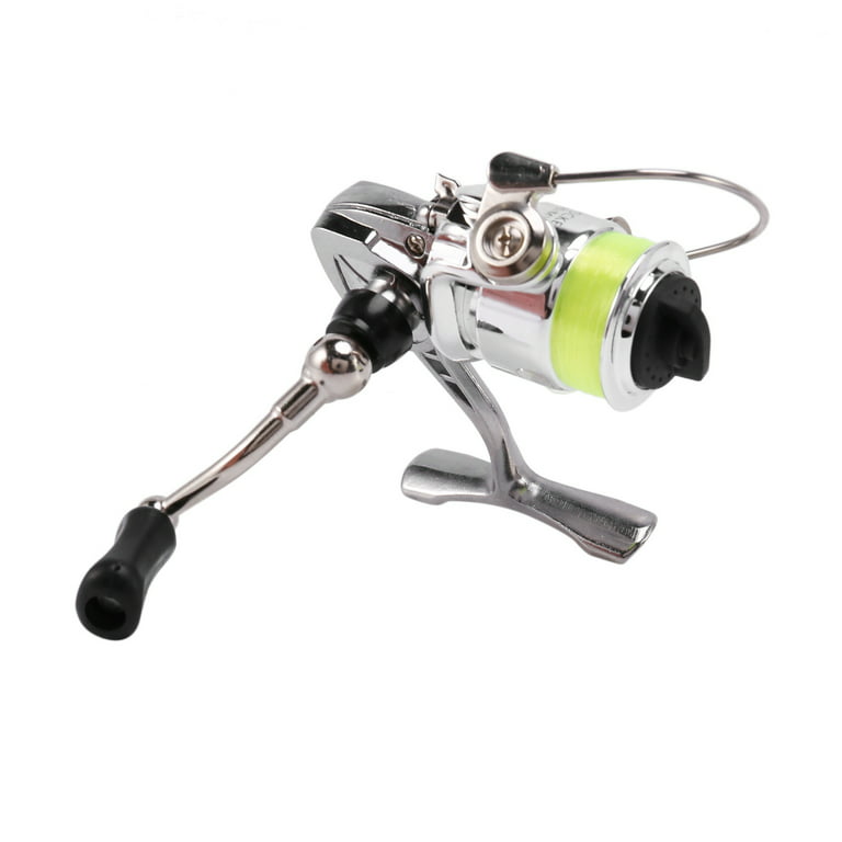 2x Mini 100 Pocket Spinning Fishing Reel Fishing Tackle Small Spinning Reel 4.3:1 Metal Wheel Small Reel, Size: 9, Silver
