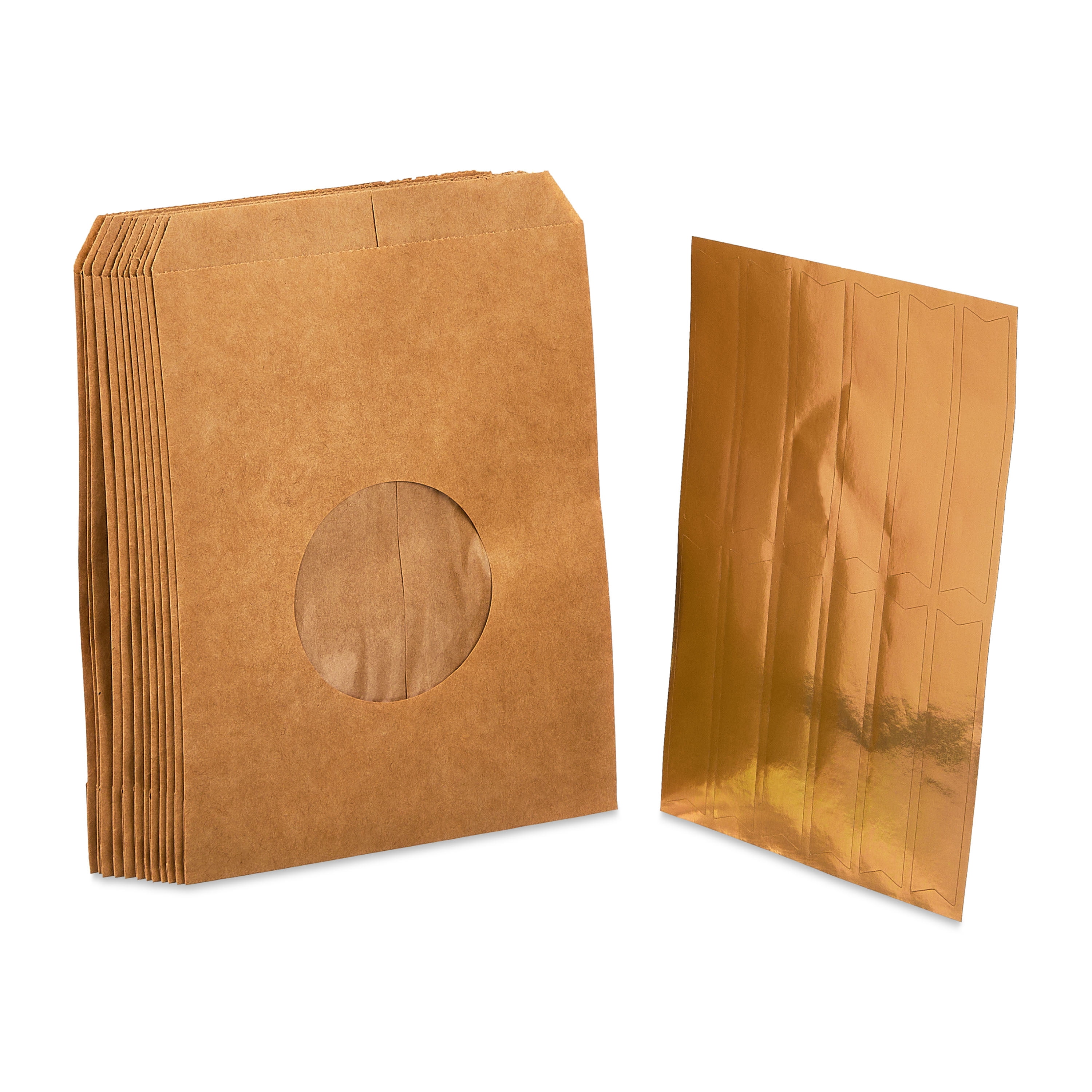 Kraft Treat Bags with Foil Seals, 5.125" x 6.5", 12 Count, by Way To Celebrate
