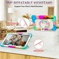 thumbnail image 7 of Shockproof Case for Galaxy Tab S7 FE/Tab S8+ Plus/ Tab S7+ Plus, Rugged Hybrid Protection Kids Friendly Detachable Shoulder Strap/ Hand Strap Rotating Kickstand Bumper Cover, Colorful, 7 of 7