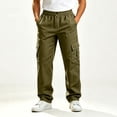 thumbnail image 5 of Cmfcve Mens Cargo Pants Button Zipper Fly Straight Leg Pants Casual Outdoor Hiking Work Trousers, 5 of 8