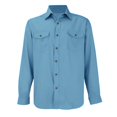 thumbnail image 6 of Blekii Men's Spring Autumn Casual Long Sleeve Lapel Denim Shirt - Classic Solid Colour, Durable Cotton Denim - Perfect for Casual Friday, Weekend Wear, Country Style Outing,, 6 of 10